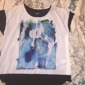 White and black shirt